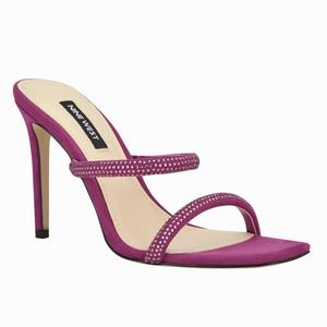 Nine West Zarleen Heeled Slides - Dark Pink - Ireland (PY5948271)